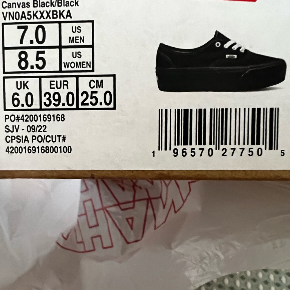 Vans Black Stackform Platform Canvas Sneakers Siz… - image 8